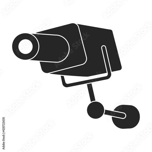 Camera video vector black icon. Vector illustration cctv on white background. Isolated black illustration icon of camer video.