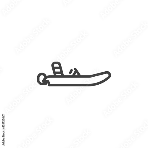 Inflatable boat line icon