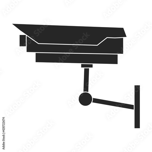 Camera video vector black icon. Vector illustration cctv on white background. Isolated black illustration icon of camer video.