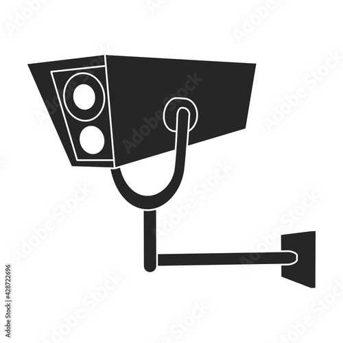 Camera video vector black icon. Vector illustration cctv on white background. Isolated black illustration icon of camer video.