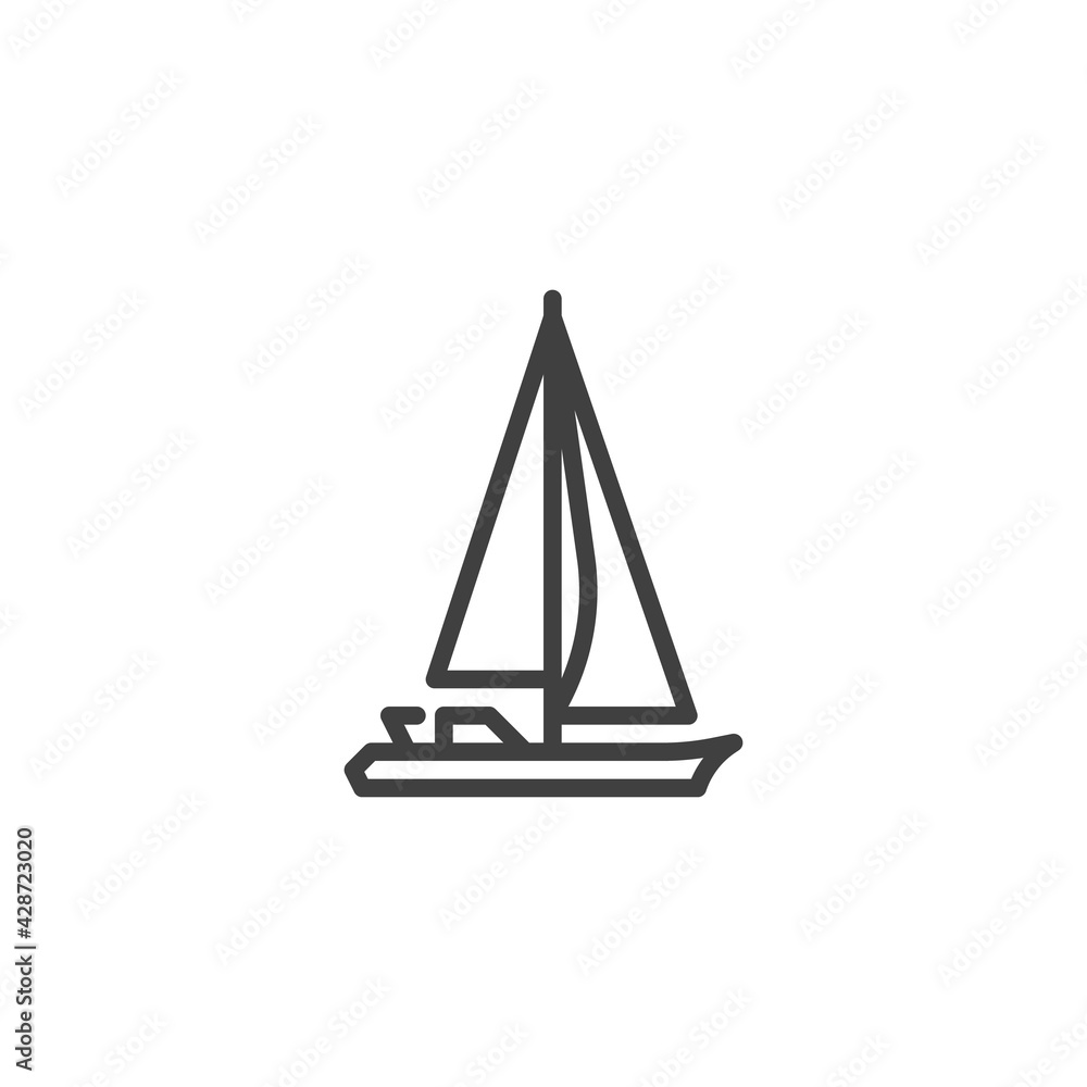 Sailboat line icon Sailboat line icon