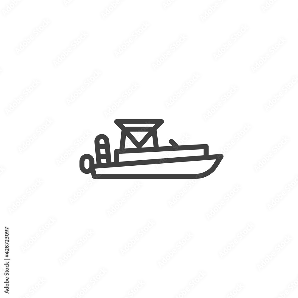 Motor boat line icon Motor boat line icon