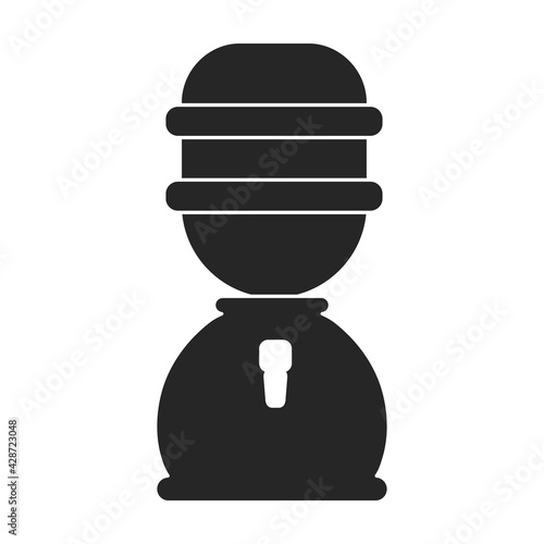 Water cooler vector black icon. Vector illustration bottle on white background. Isolated black illustration icon of water coler.
