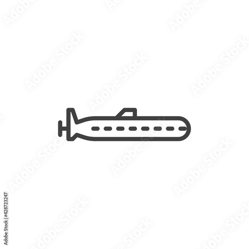 Submarine boat line icon