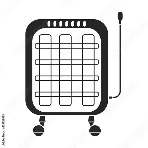 Heater electric vector black icon. Vector illustration heater electric on white background. Isolated black illustration icon of home boiler.
