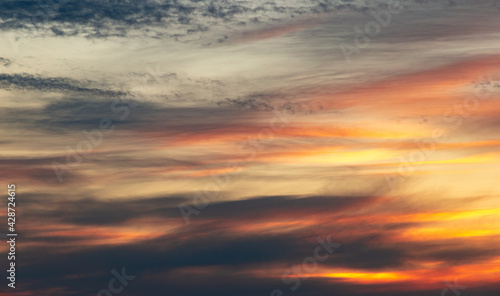 Fototapeta Naklejka Na Ścianę i Meble -  Heavenly abstract background. Picturesque bright, dramatic evening sky.