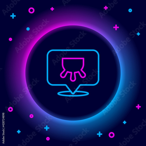 Glowing neon line Udder icon isolated on black background. Colorful outline concept. Vector