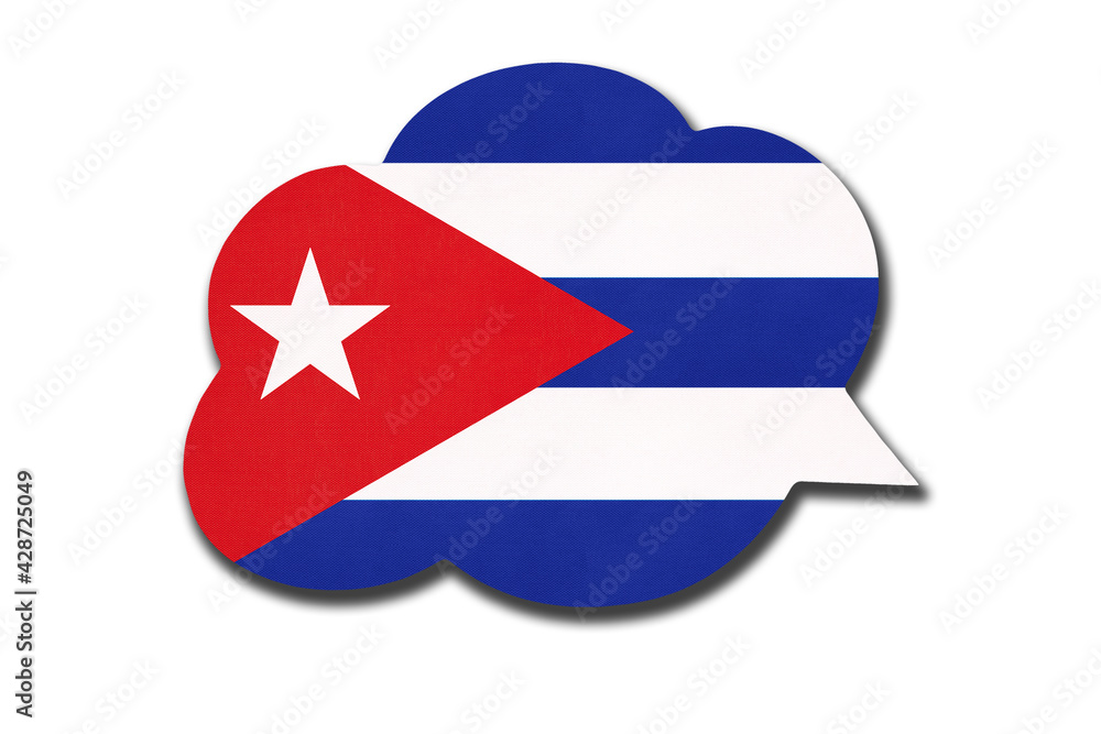 3d speech bubble with cuban national flag isolated on white background. Symbol of Cuba country. 3d speech bubble with cuban national flag isolated on white background. Symbol of Cuba country.