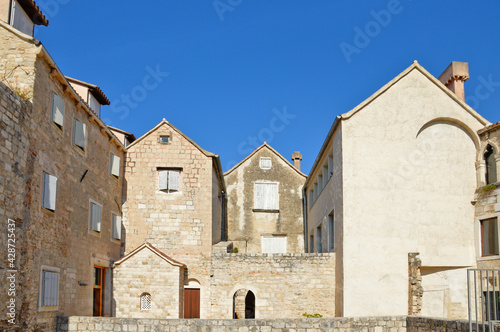 Ancient buildings in the old town of Split, city in Croatia.