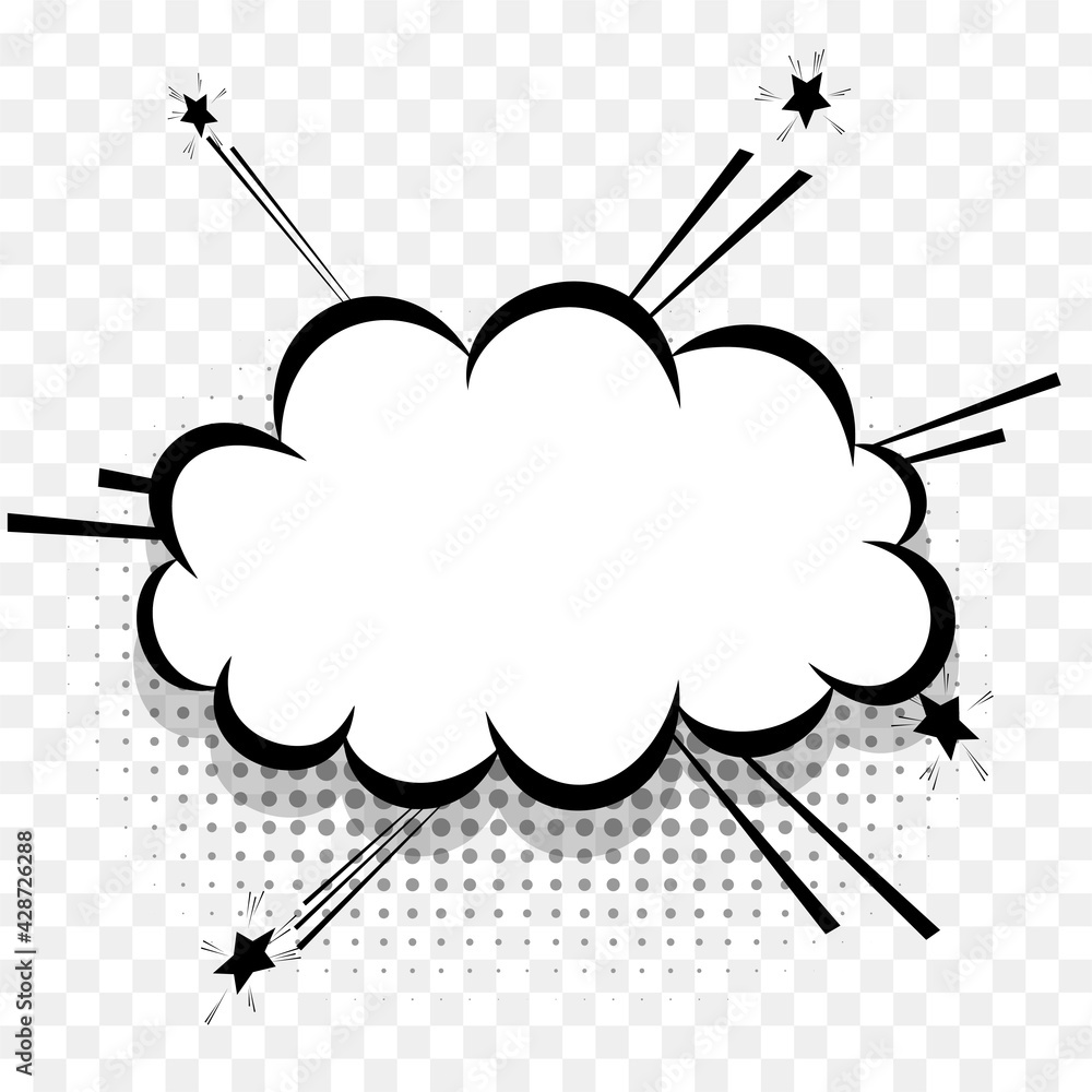 Comics speech bubble for text pop art design. White empty dialog cloud ...