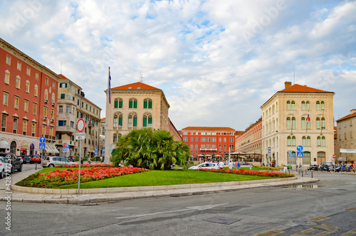 A square in the historic center of Split, an ancient city in Croatia.