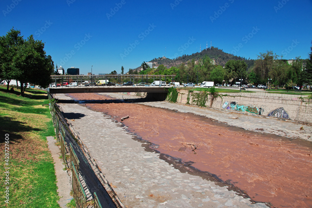 Mapocho River in Santiago, Chile