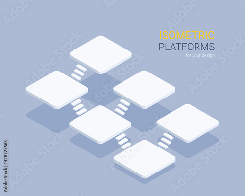 isometric vector illustration on gray background  isometric platforms for creating design projects and infographic templates
