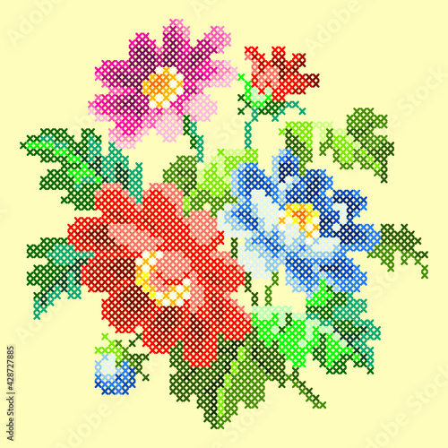 cross stitch flowers