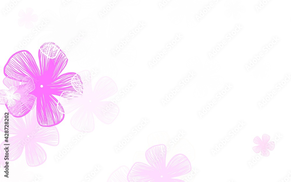 Light Purple, Pink vector abstract pattern with flowers. Light Purple, Pink vector abstract pattern with flowers.