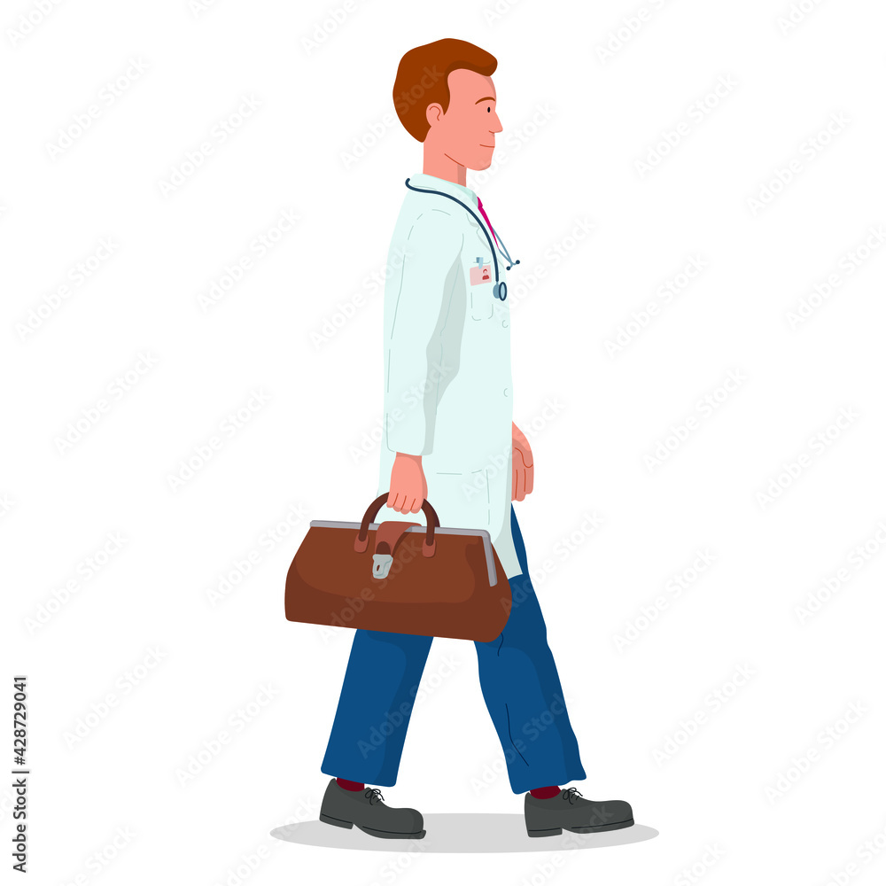 Vector illustration of medical people character. Professional doctor. Hospital worker.
