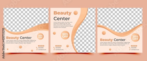 Spa and beauty square banner template collection. Usable for social media post, flyers, banners, and web.