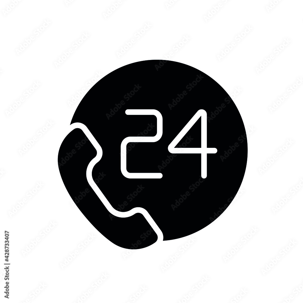Round-the-clock call center glyph icon. Contact us. Support service. Thin line customizable illustration. Contour symbol. Vector isolated outline drawing. Round-the-clock call center glyph icon. Contact us. Support service. Thin line customizable illustration. Contour symbol. Vector isolated outline drawing.