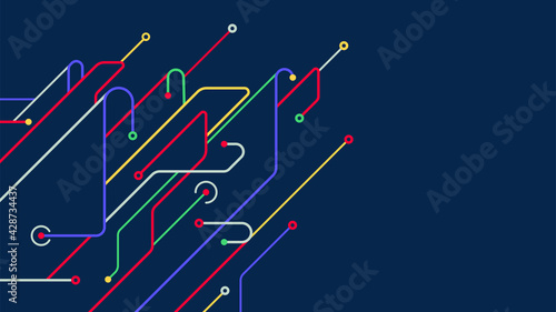 Digital geometric tech elements abstract background