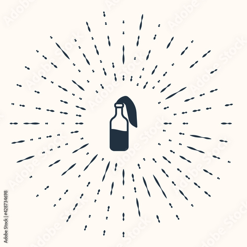 Grey Cocktail molotov icon isolated on beige background. Abstract circle random dots. Vector