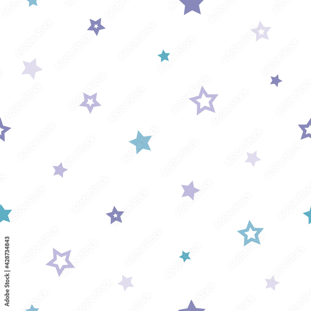 Seamless abstract pattern with little tiny stars of blue and purple colors on white background. Seamless abstract pattern with little tiny stars of blue and purple colors on white background.