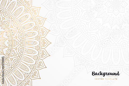 Vector islamic gold background with mandala