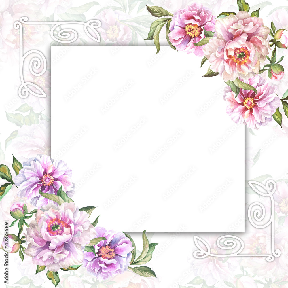 frame with flowers