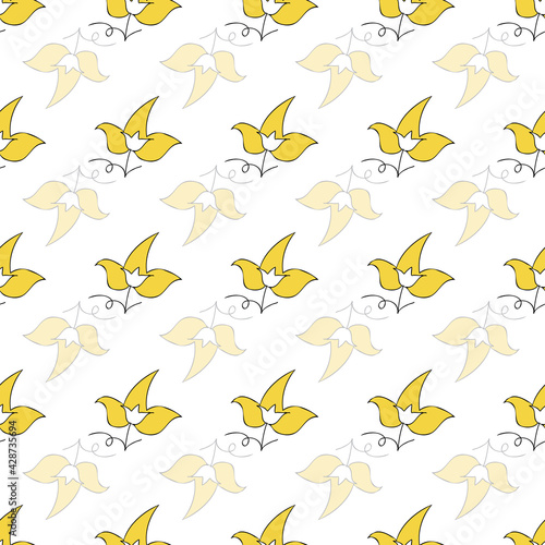 Vector background Brittany celtic, Breton trational folklore symbols seamless pattern. Seamless pattern background