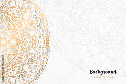 Vector islamic gold background with mandala