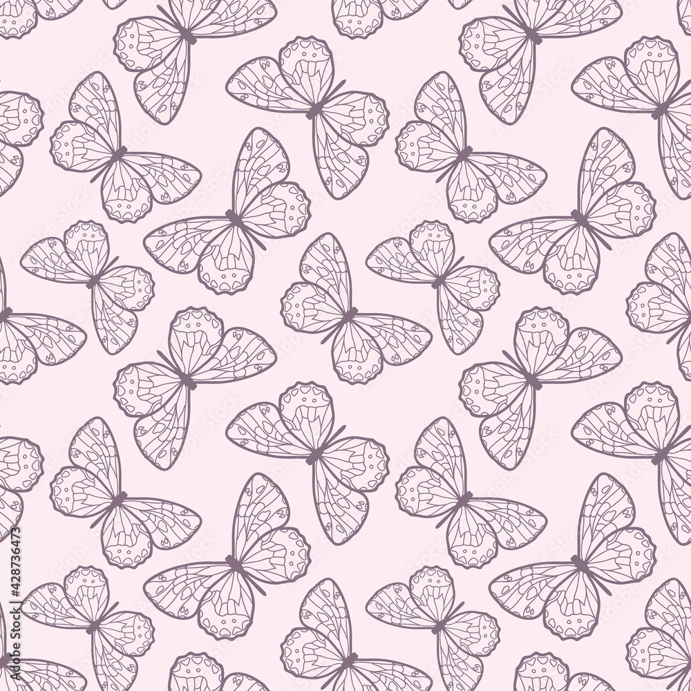 Vector butterfly cute seamless pattern design background Vector butterfly cute seamless pattern design background