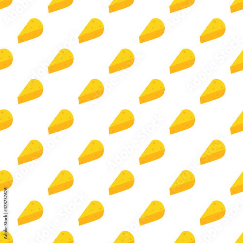 Cute cartoon style cheese, dairy product vector seamless pattern background.
