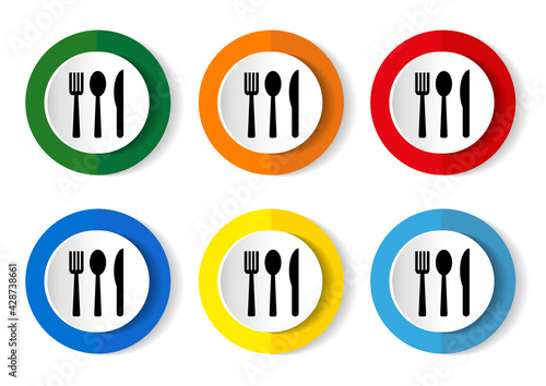 Spoon, fork and knife icon vector for web, computer and mobile app