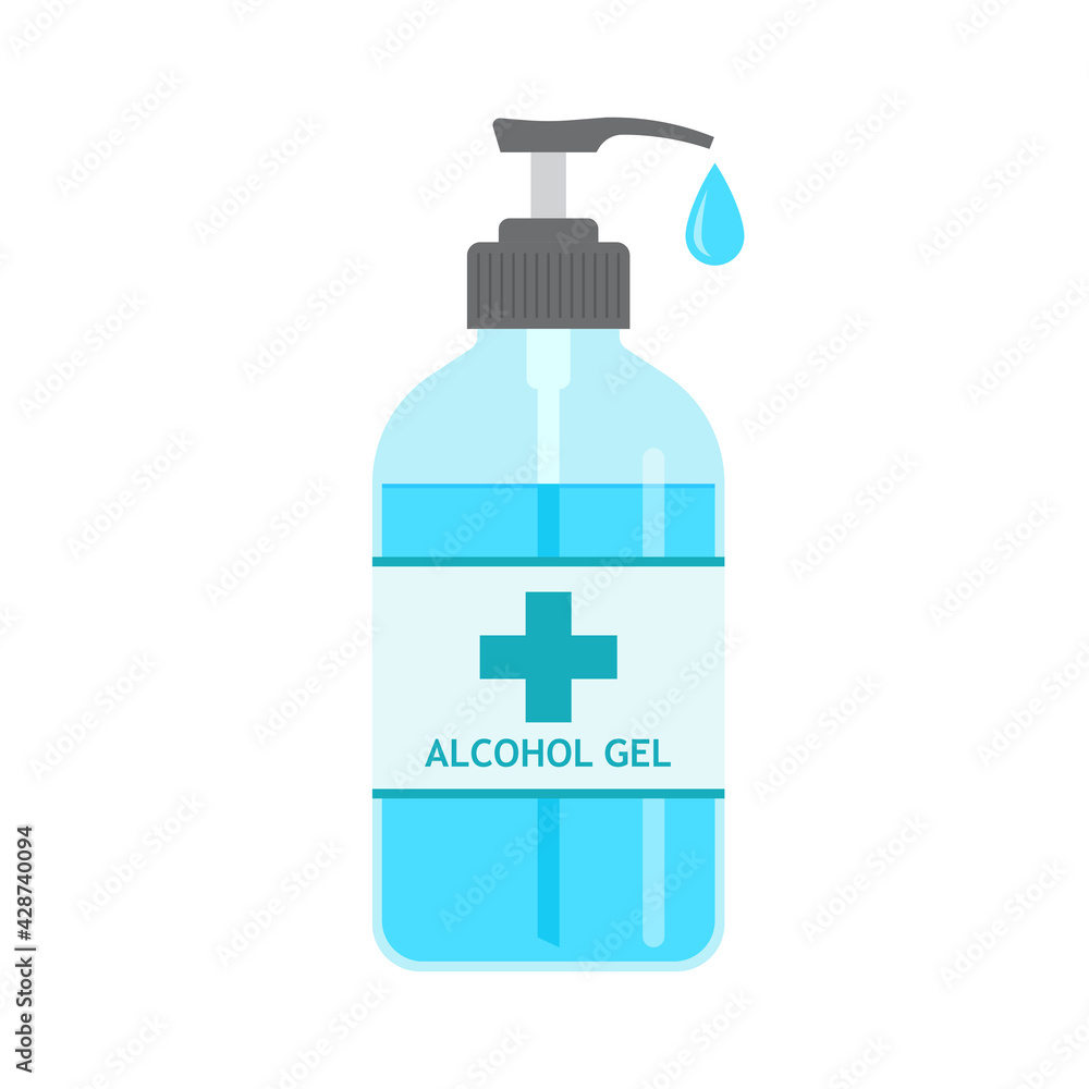 Hand sanitizer washing alcohol gel, Pump bottle, Isolated on white background, Vector design illustration Hand sanitizer washing alcohol gel, Pump bottle, Isolated on white background, Vector design illustration