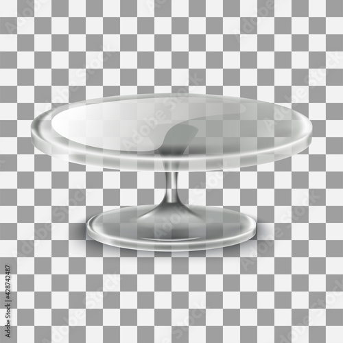 realistic vector cake stand in glass