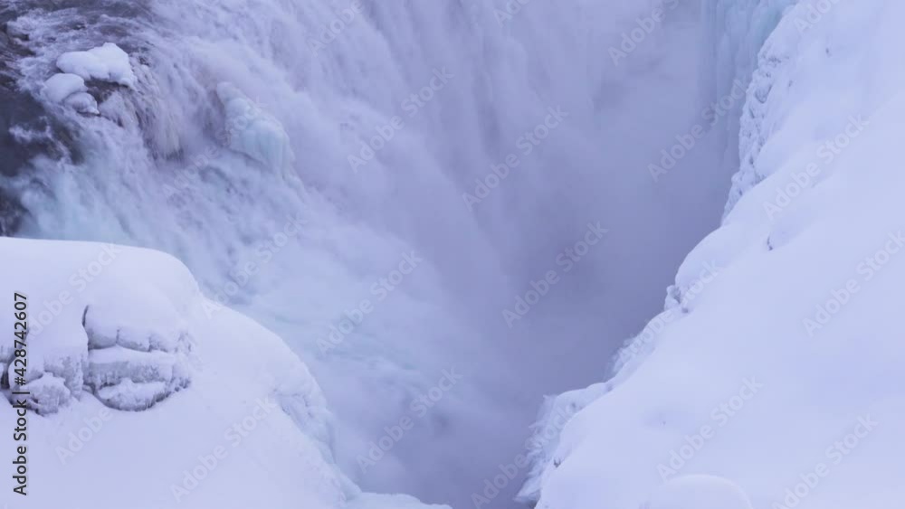 Closeup of raging Gullfoss waterfall in Iceland. Closeup of raging Gullfoss waterfall in Iceland.