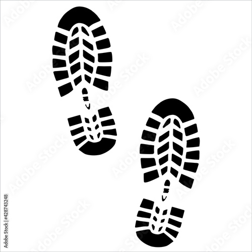 Footprint vector sign. walk in one way in black color on white background