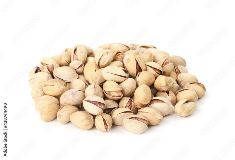 Fried pistachio nuts isolated