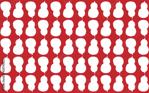 ひょうたん柄のシームレスなパターンデザイン、赤地に白