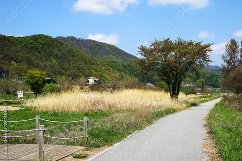 Trail along the Bukhan River side, Daeseong-ri National Tourist Site, Gapyeong, South Korea
