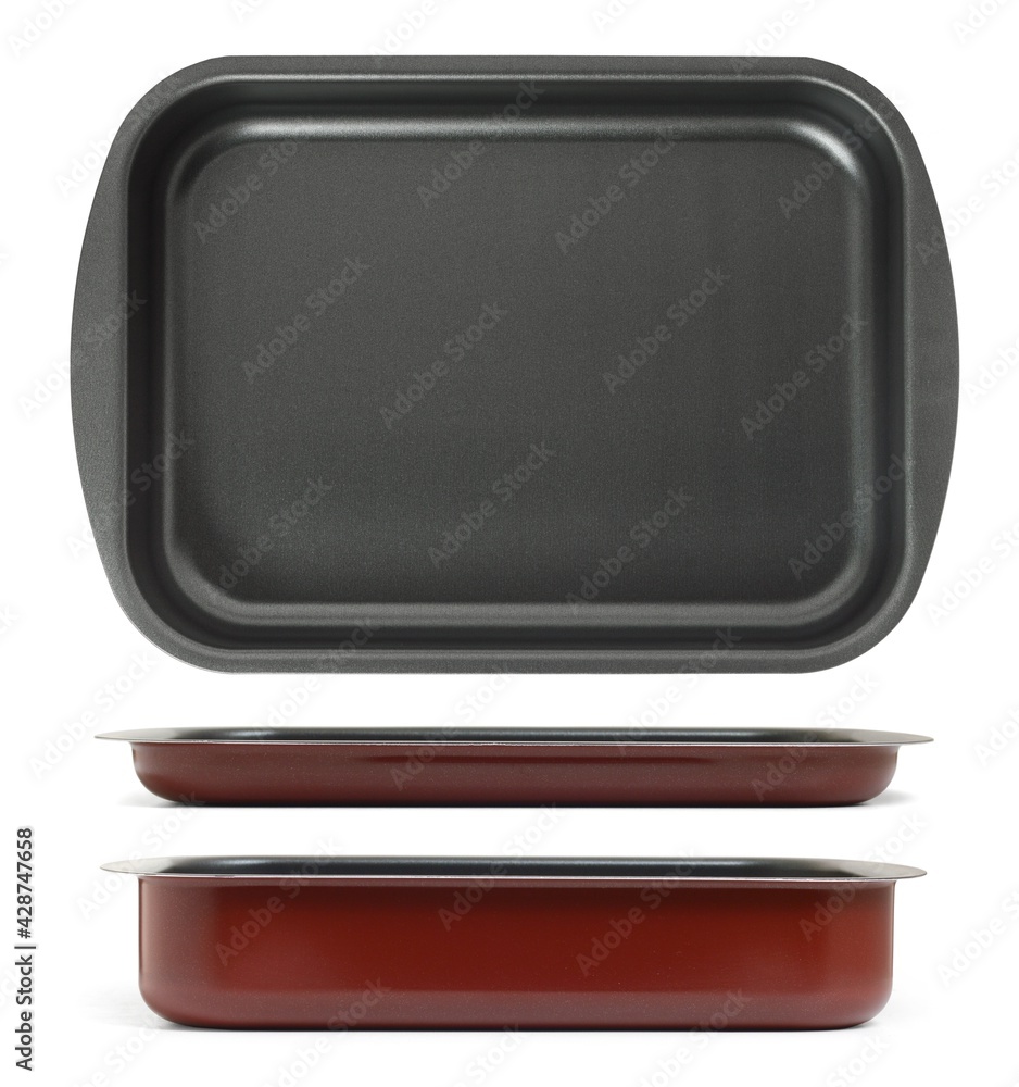 Rectangular oven tray isolated on white background Rectangular oven tray isolated on white background