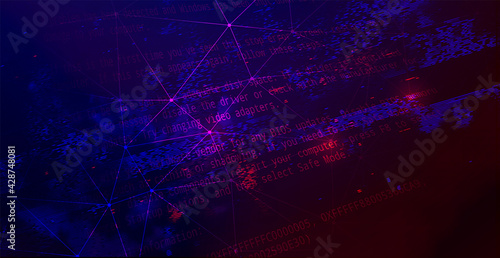Abstract Technology Dark Background. Cyber space backdrop