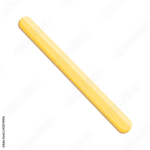 Yellow Nail file. Manicure and pedicure tools. Vector cartoon flat illustration