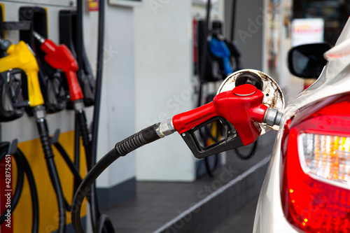 Car refueling on the petrol station