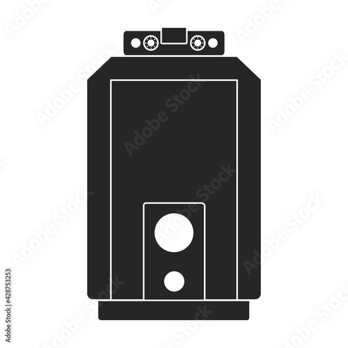 Heater electric vector black icon. Vector illustration heater electric on white background. Isolated black illustration icon of home boiler.