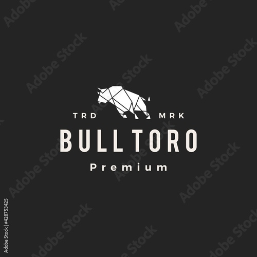 bull toro geometric hipster vintage logo vector icon illustration