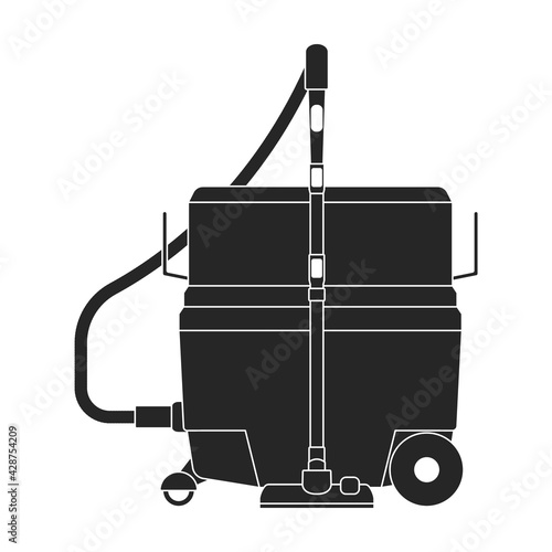 Vacuum cleaner vector black icon. Vector illustration robot carpet on white background. Isolated black illustration icon of vacuum cleaner .