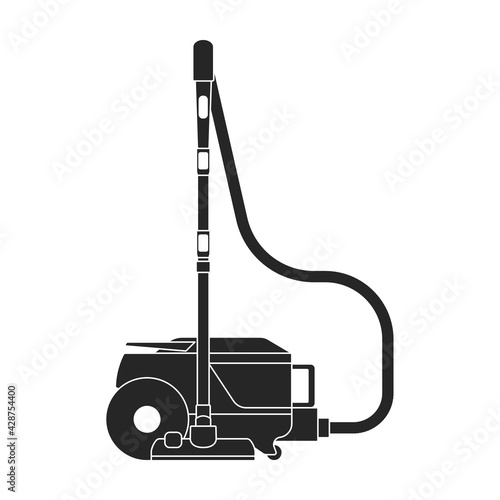 Vacuum cleaner vector black icon. Vector illustration robot carpet on white background. Isolated black illustration icon of vacuum cleaner .