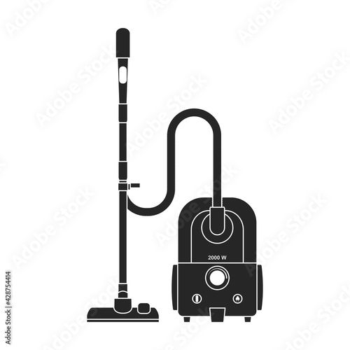 Vacuum cleaner vector black icon. Vector illustration robot carpet on white background. Isolated black illustration icon of vacuum cleaner .