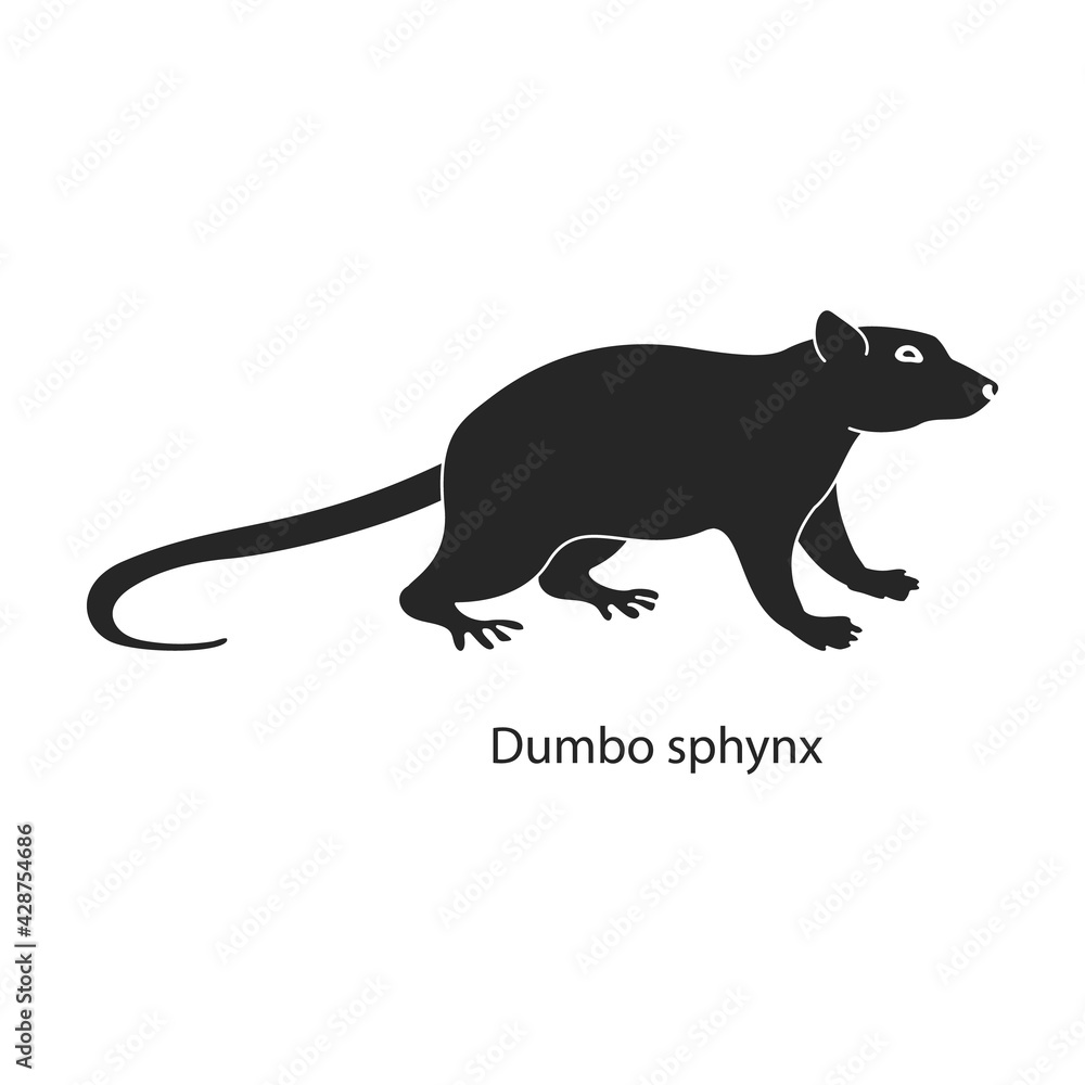 Obraz premium Mouse animal vector black icon. Vector illustration rat on white background. Isolated black illustration icon of mouse and rat.