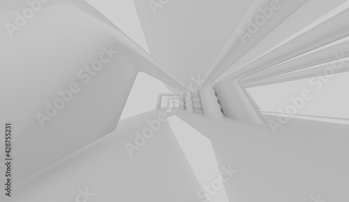 3d rendering of abstract wallpaper with geometric shapes. futuristic architecture.